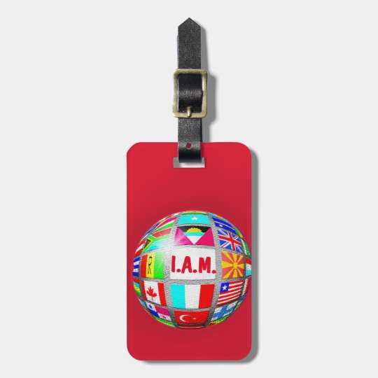 GLOBAL CITIZEN EARTH GLOBE INTERNATIONAL FLAGS TAG