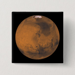 Global Colour View of Mars 2 Inch Square Button