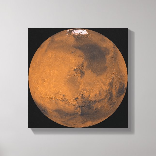 Global Colour View of Mars Canvas Print (Front)