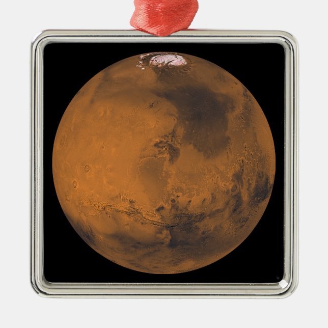 Global Colour View of Mars Metal Ornament (Front)