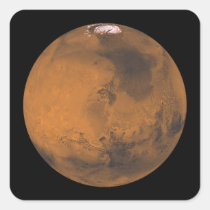 Global Colour View of Mars Square Sticker