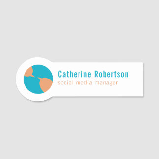 Global Communications Icon Name Tag