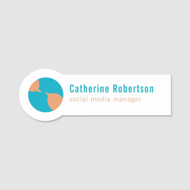 Global Communications Icon Name Tag (Front)