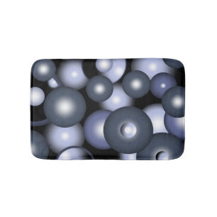 Global Concentric Circle Orbital Abstract Art Bath Mat