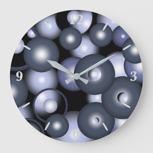 Global Concentric Circle Orbital Abstract Art Large Clock (Front)