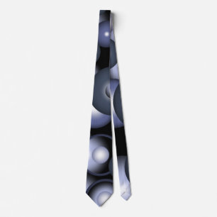 Global Concentric Circle Orbital Abstract Art Tie