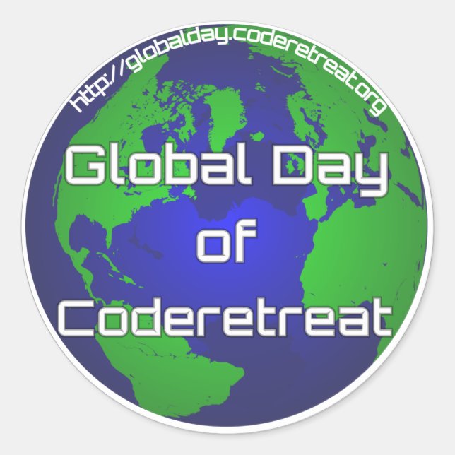Global Day of Coderetreat 3" sticker (Front)