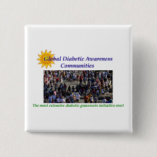 GLOBAL DIABETIC AWARENESS 2 INCH SQUARE BUTTON
