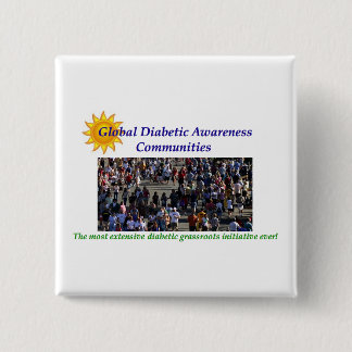 GLOBAL DIABETIC AWARENESS 2 INCH SQUARE BUTTON