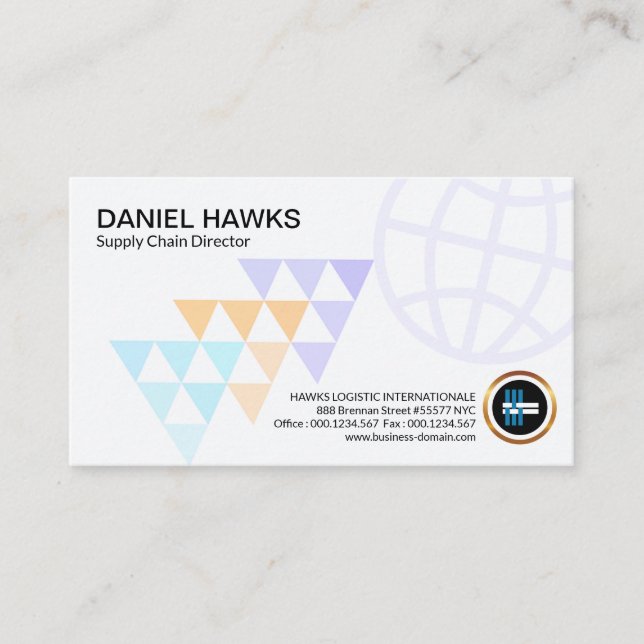 Global Direction Arrows Stylish Supply Chain Business Card (Front)