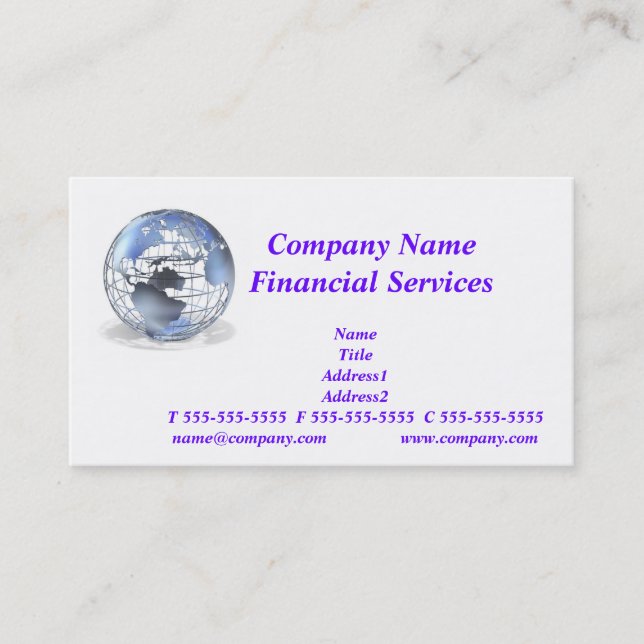 Global Financial Services Business Card (Front)