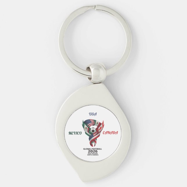Global Football 2026 Keychain| Mexico USA Canada  Keychain (Front)
