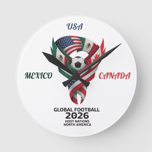 Global Football North America 2026 Wall Clock (Front)