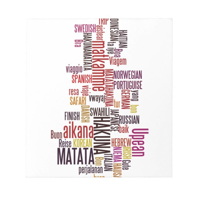 Global Groove: Hakuna Matata in Every Language Notepad (Front)