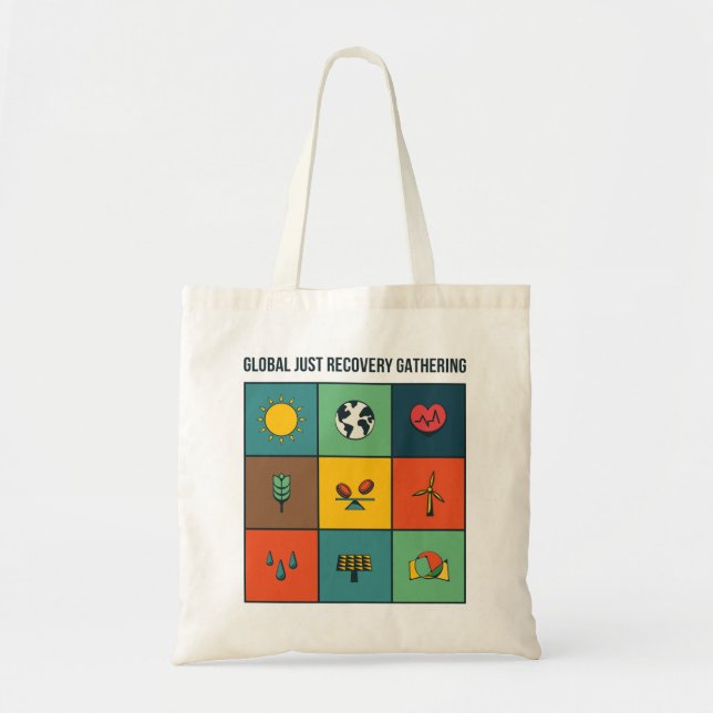 Global Just Recovery Gathering Tote Bag symbols (Front)