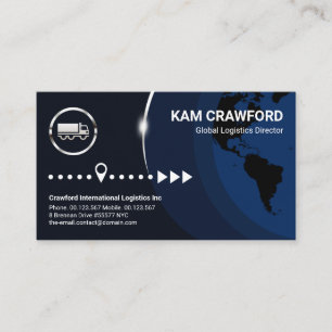 Global Layers Silver Sunlight Logistics Transport  Business Card