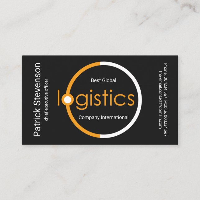 Global Logistic Satellite Design Transport Service Business Card (Front)