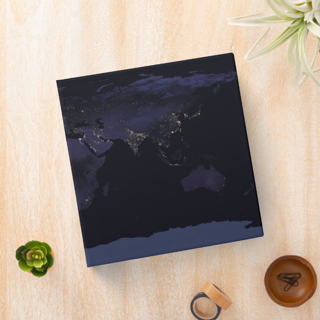 Global Map Earth's City Lights At Night. Binder (In Situ)