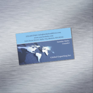 Global Map Magnetic Business Card