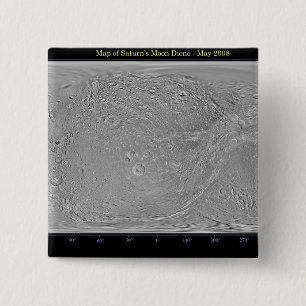 Global map of Saturn's moon Dione 2 Inch Square Button