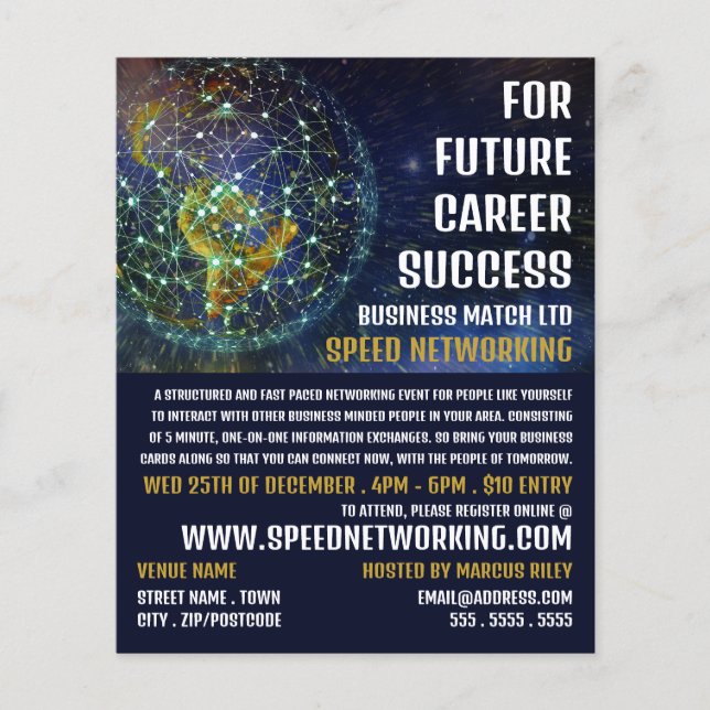 Global Networking, Speed Networking Event Advert Flyer (Front)