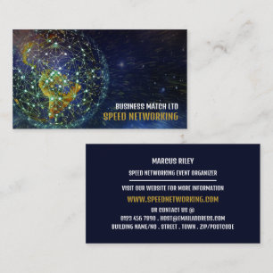 Global Networking Speed Networking Event Organizer Business Card