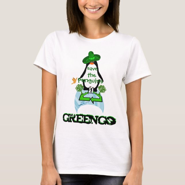 Global Penguin, GreenGo Save the Penguins T-Shirt (Front)