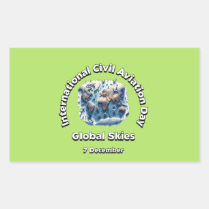 Global Skies. International Civil Aviation Day. Sticker