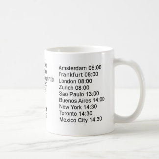 Global stock market opening hours coffee mug