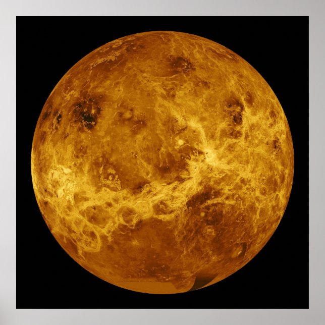 Global Surface of the Planet Venus Poster (Front)