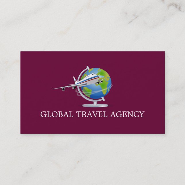 Global Travel Agency Agent Business Card (Front)