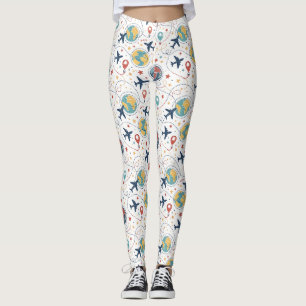 Global Travel Aviation Pattern (1) Leggings