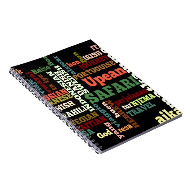 Global Travel: Safari & Journey Word Cloud  Notebook (Right Side)