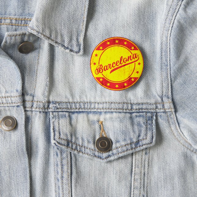 Global Traveller - Barcelona, Spain 2 Inch Round Button (In Situ)