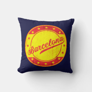 Global Traveller - Barcelona, Spain Throw Pillow