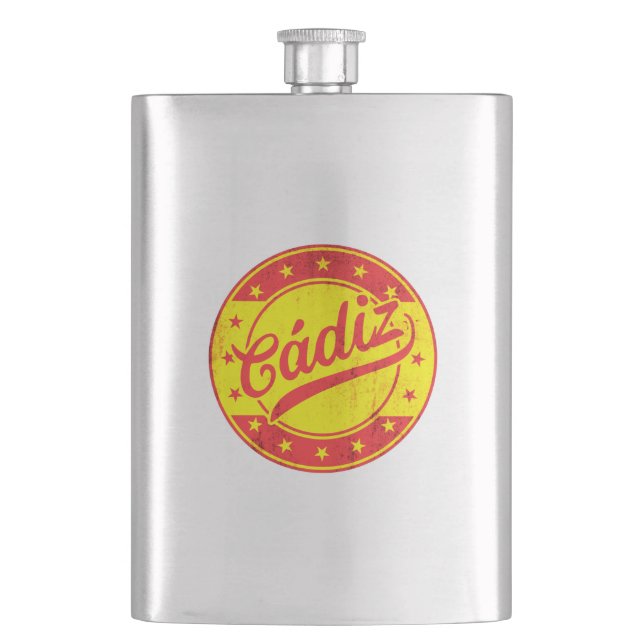 Global Traveller - Cadiz, Spain Hip Flask (Front)