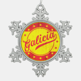 Global Traveller - Galicia, Spain Snowflake Pewter Christmas Ornament