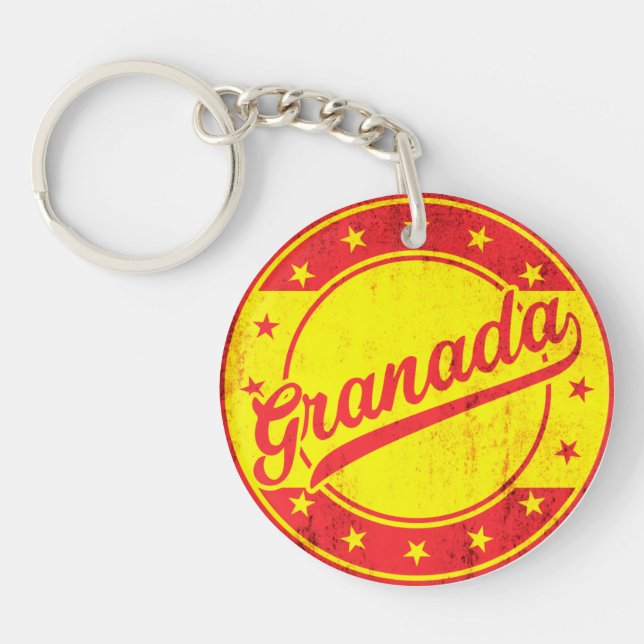 Global Traveller - Granada, Spain Keychain (Front)