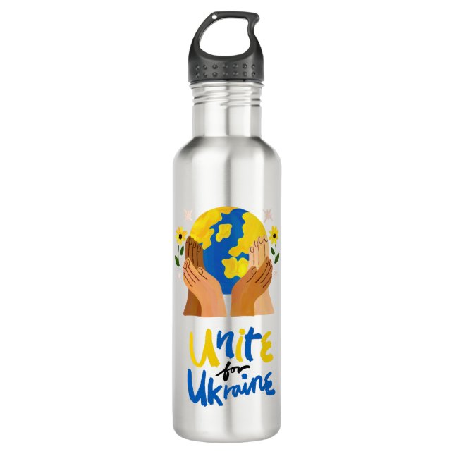 Global Unite For Ukraine  710 Ml Water Bottle (Front)