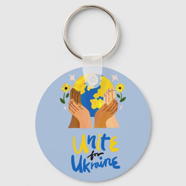 Global Unite For Ukraine  Keychain (Front)
