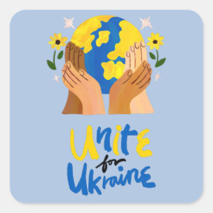 Global Unite For Ukraine Square Sticker