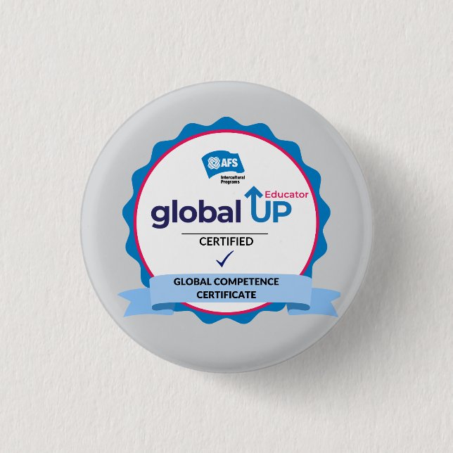 Global Up Educator Badge 1 Inch Round Button (Front)