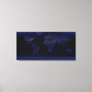 Global View of Earth's City Lights Canvas Print