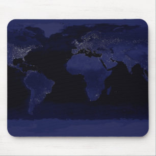 Global View of Earth's City Lights Mouse Pad