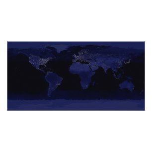 Global View of Earth's City Lights Photo Print