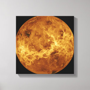 Global view of the surface of Venus Canvas Print