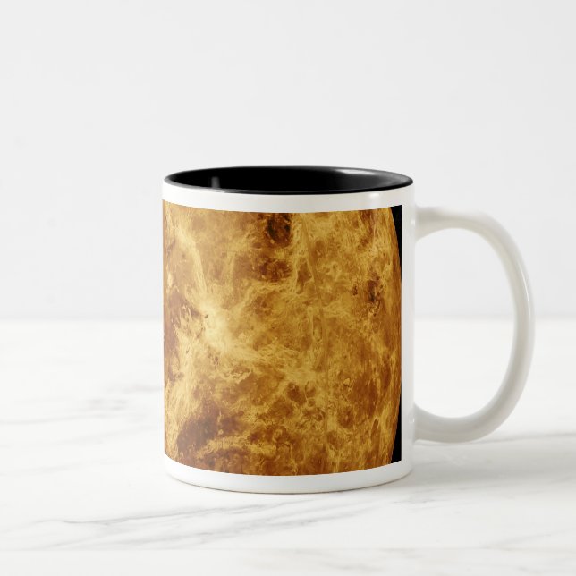 Global view of the surface of Venus Two-Tone Coffee Mug (Right)
