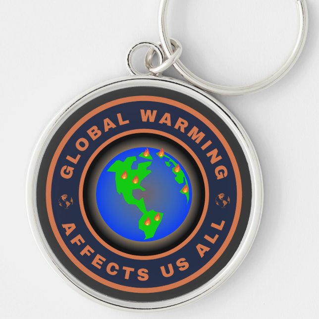 Global Warming affects us all Keychain (Front)