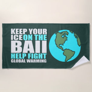 Global warming beach towel