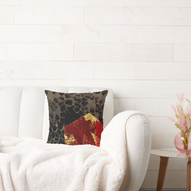 Global warming - Burning House - Abstract Throw Pillow (Couch)